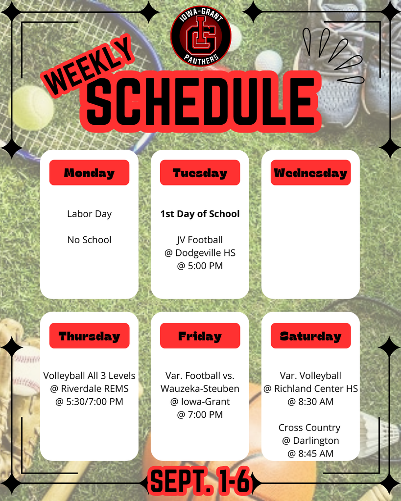 IGHS Sept. 1-6