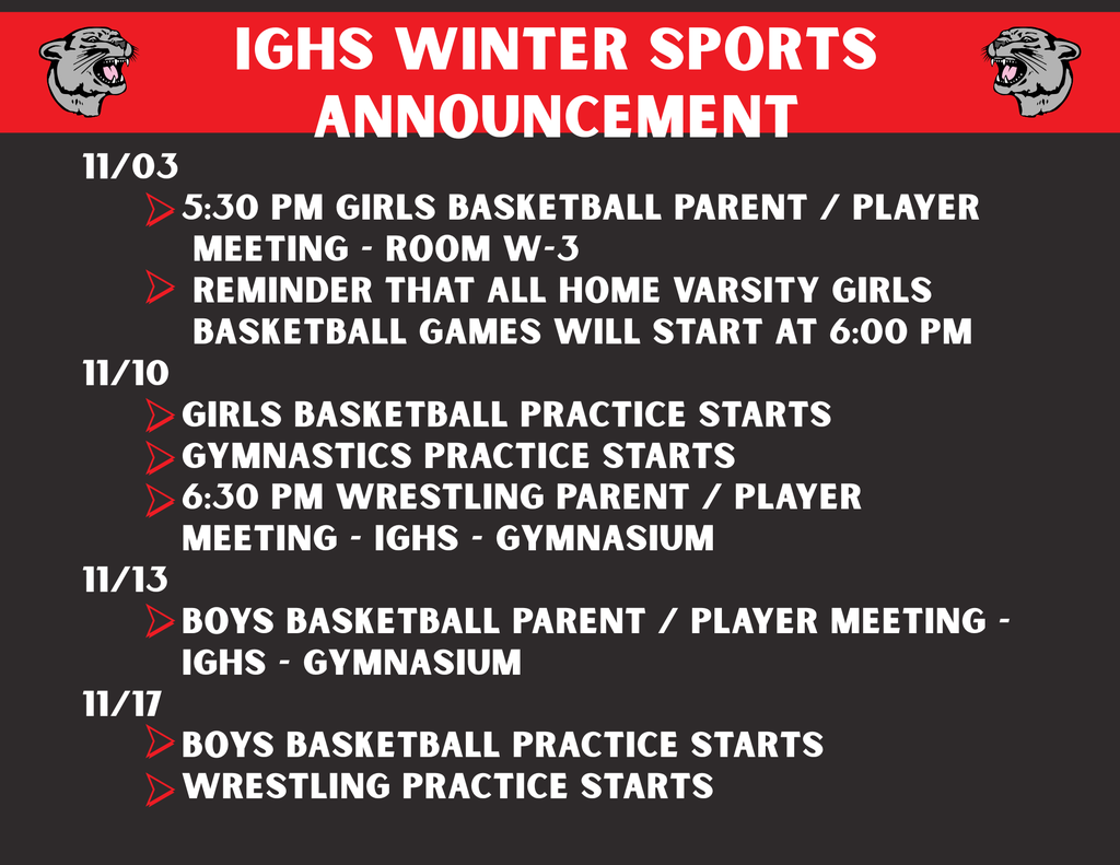 Winter Sports Announcement