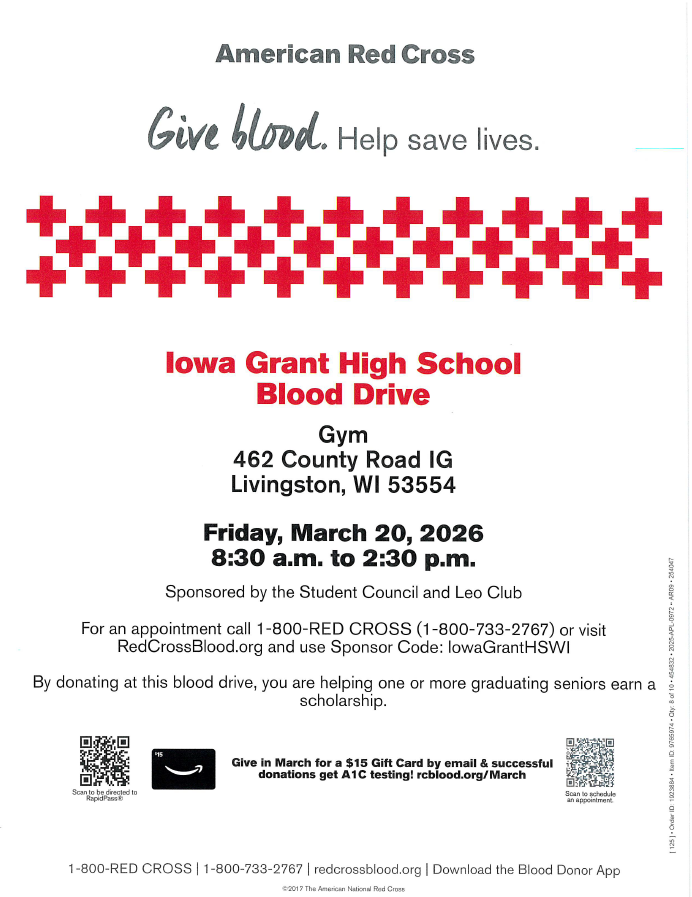 Blood Drive - March 20, 2026 -IGHS