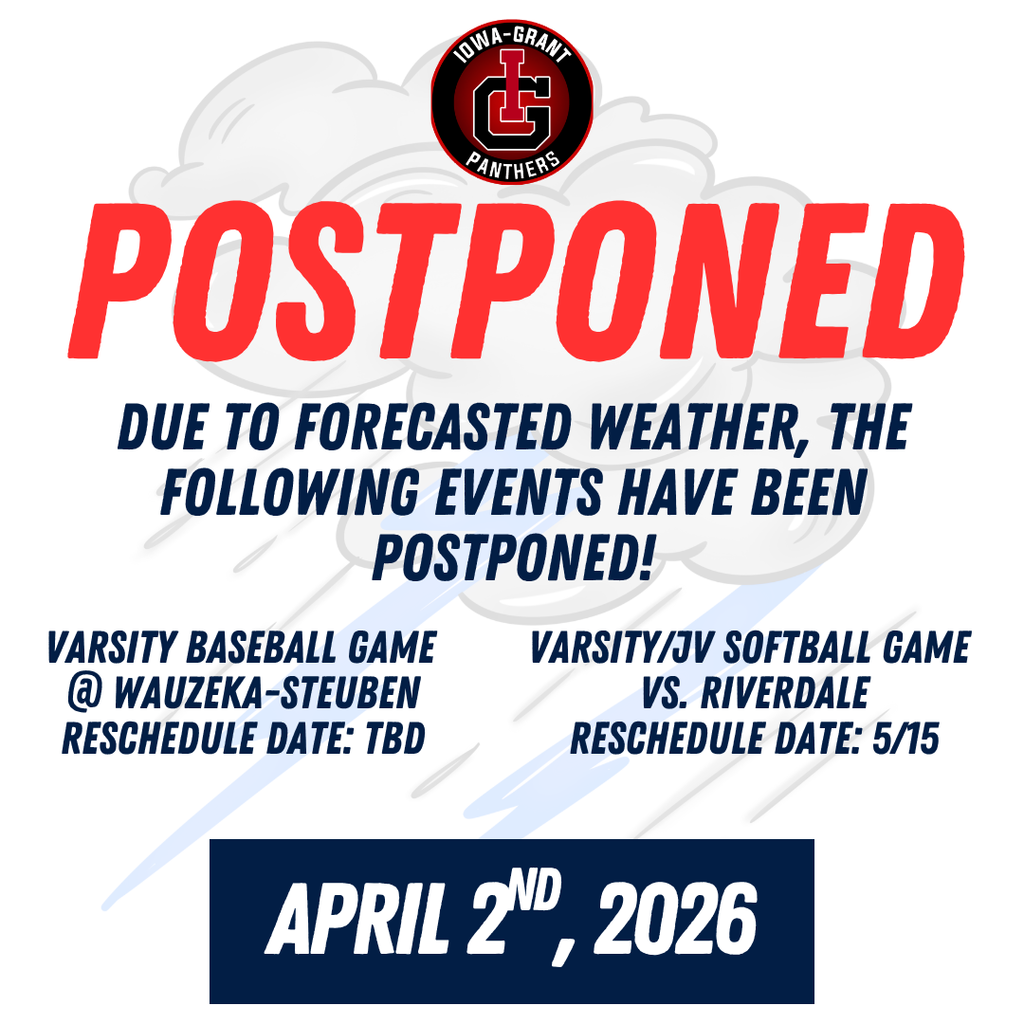 EVENTS POSTPONED 4/2
