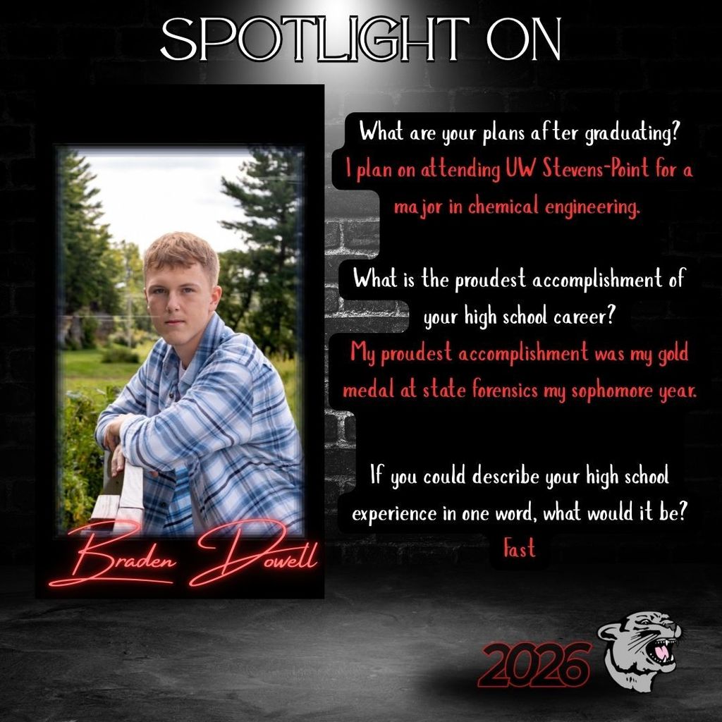 2026 Senior Spotlight - Braden Dowell 