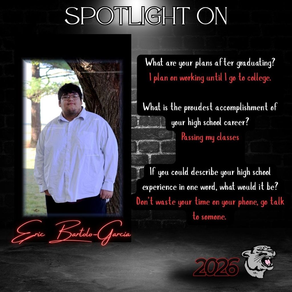2026 Senior  Spotlight - Eric Bartolo -Garcia