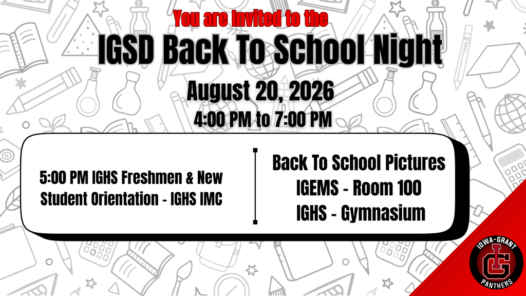 2026-2027 IGSD Back to School Night