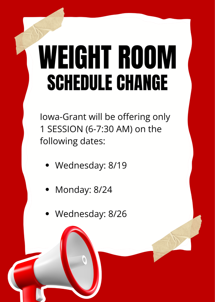 WEIGHT ROOM SCHEDULING CHANGE