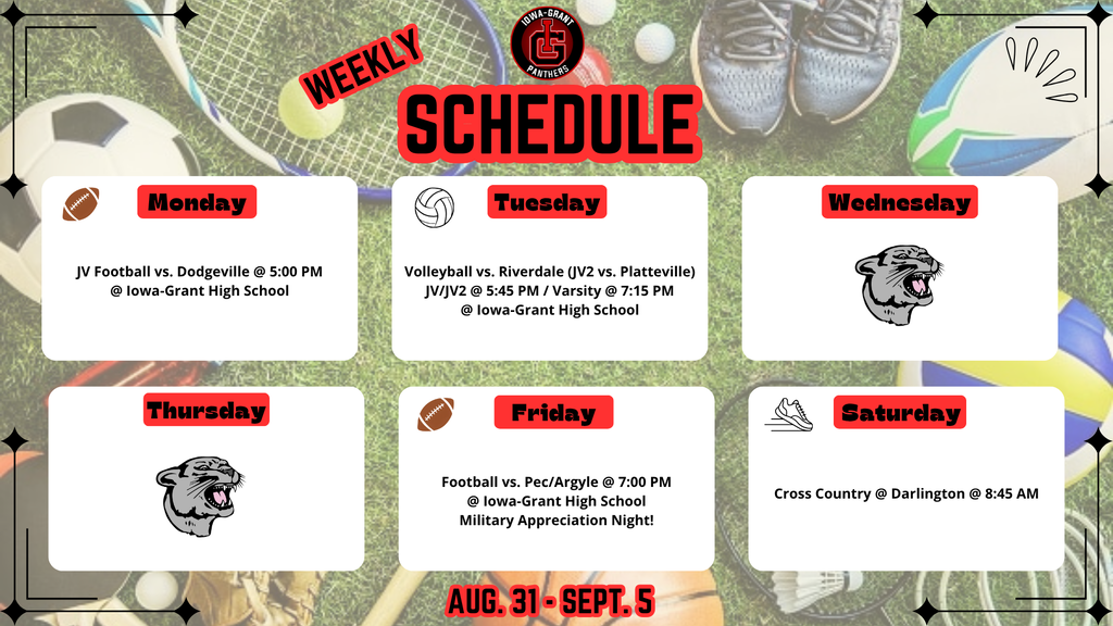 IGHS Athletics: Aug. 31 - Sept. 5