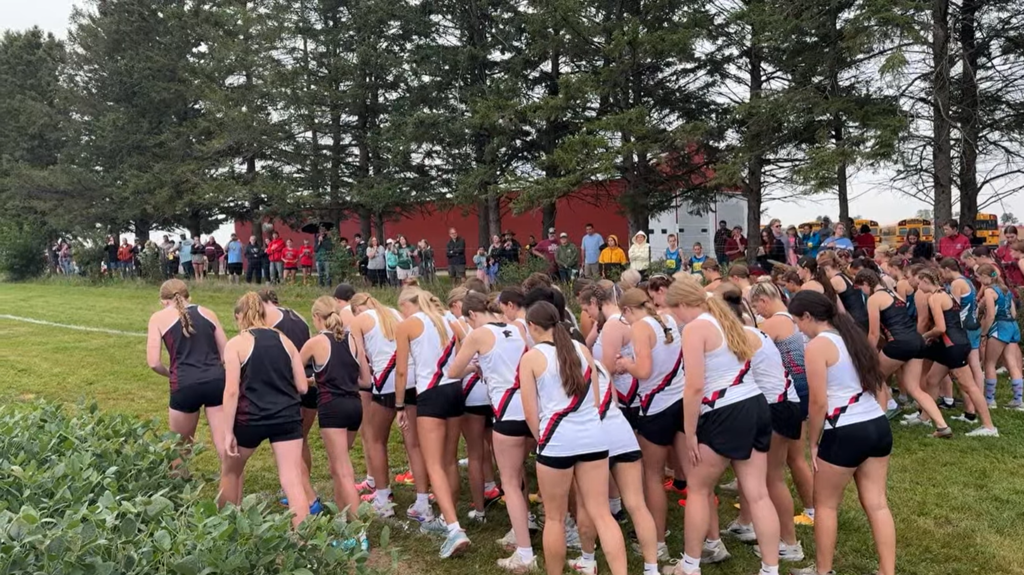 Girls at the line waiting for the starting gun to fire