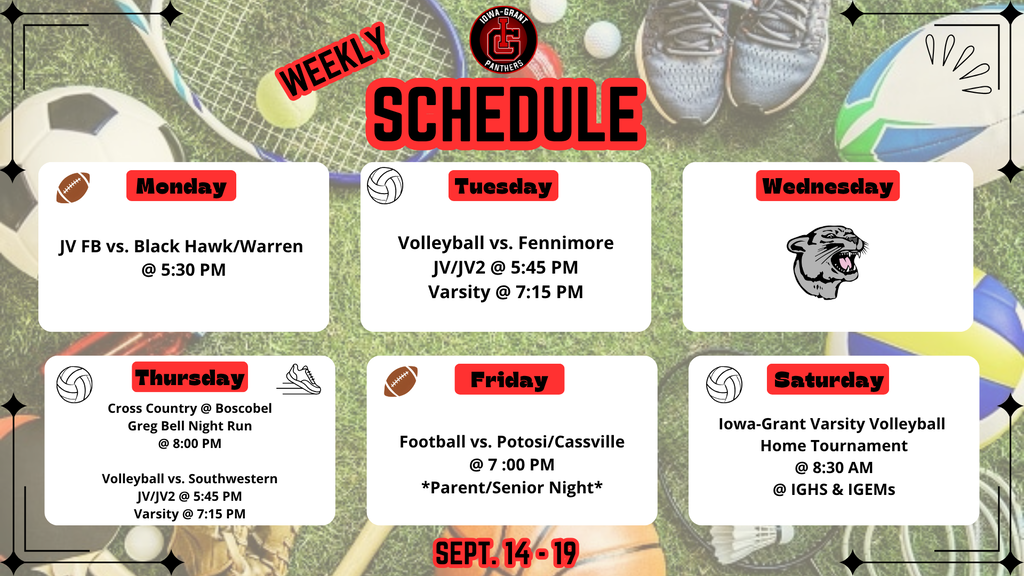 IGHS Athletics: Sept. 14-19