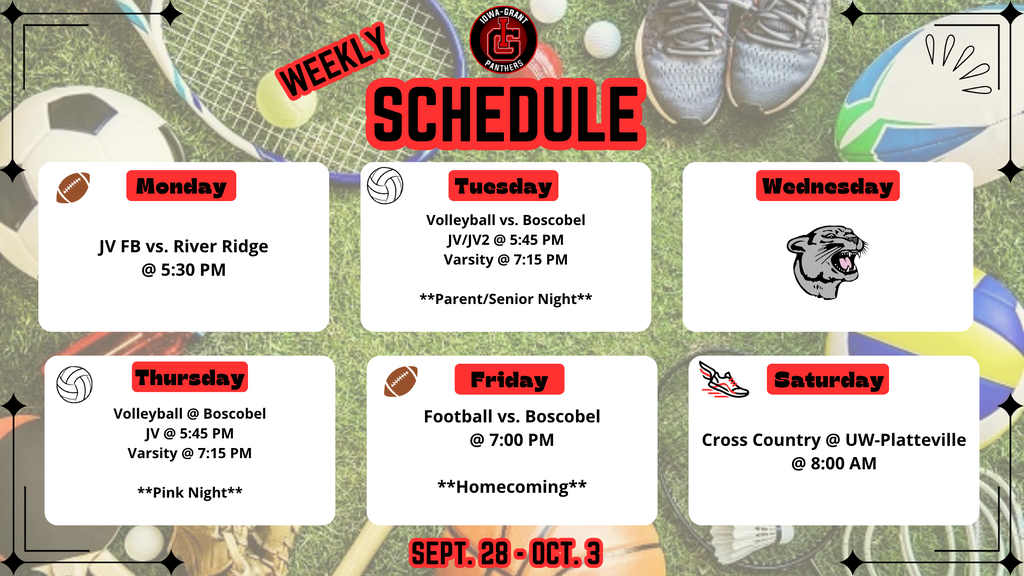 IGHS Athletics: Sept. 28 - Oct. 3