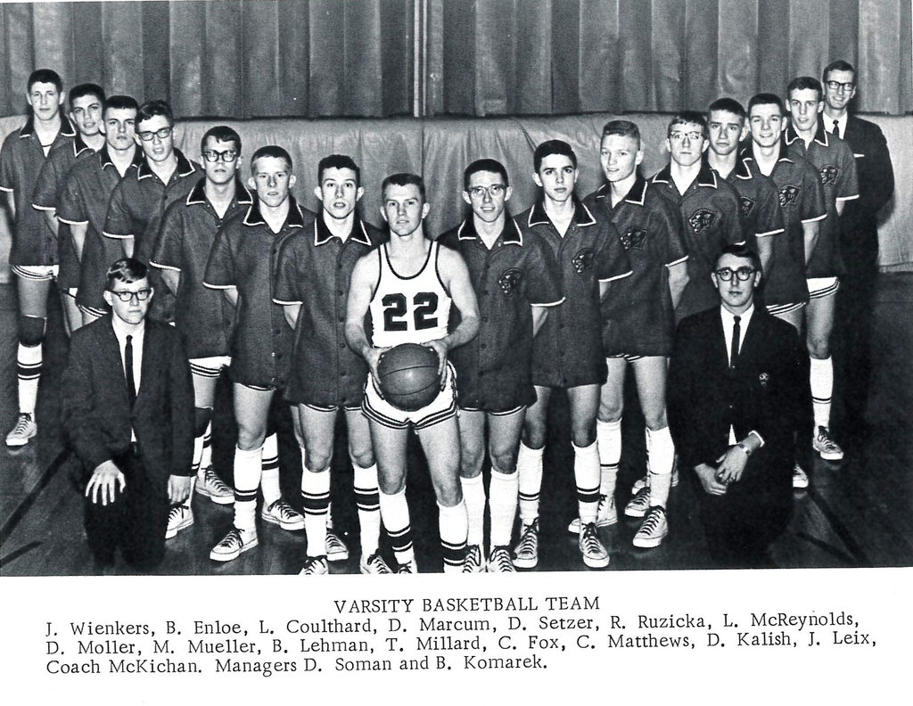 A clip from the 1965-1966 yearbook of Coach McKichan and the basketball team