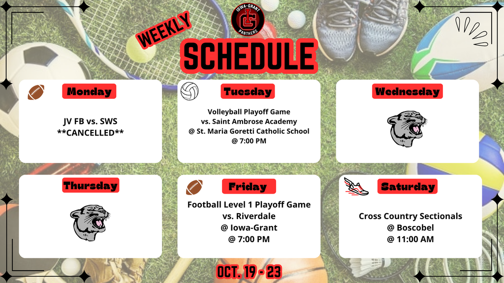 IGHS Athletics: Oct. 19-23