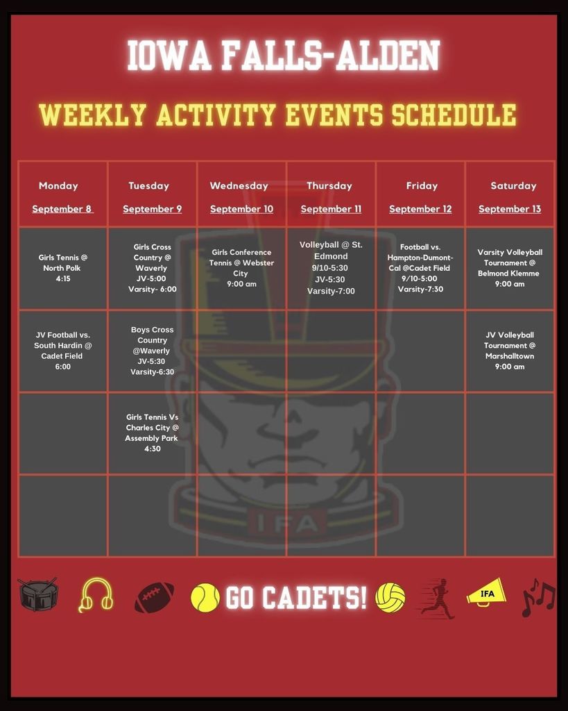 Weekly Activities Calendar