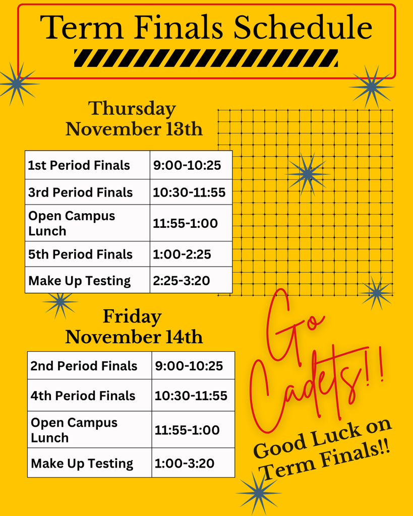 term finals schedule 