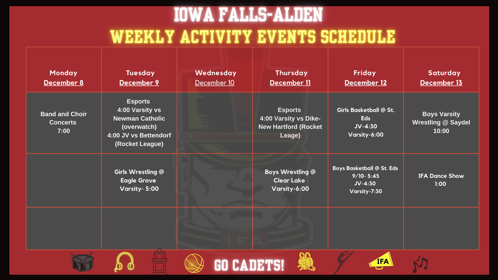 Weekly Activities Calendar