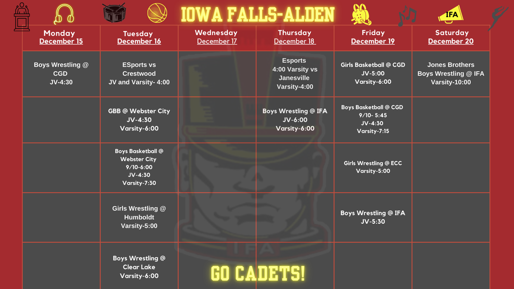 Weekly Activities Calendar