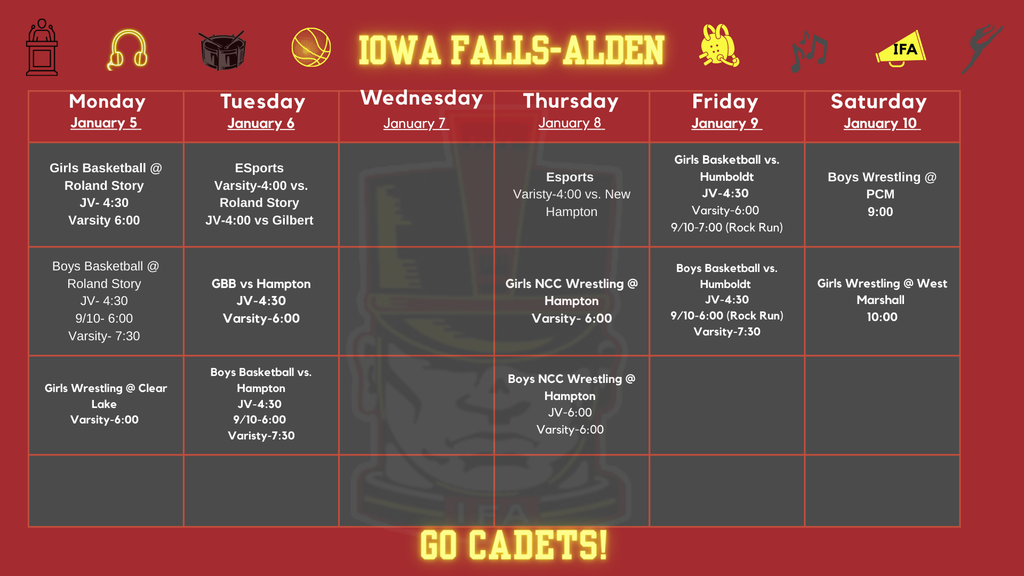 Weekly Activities Calendar