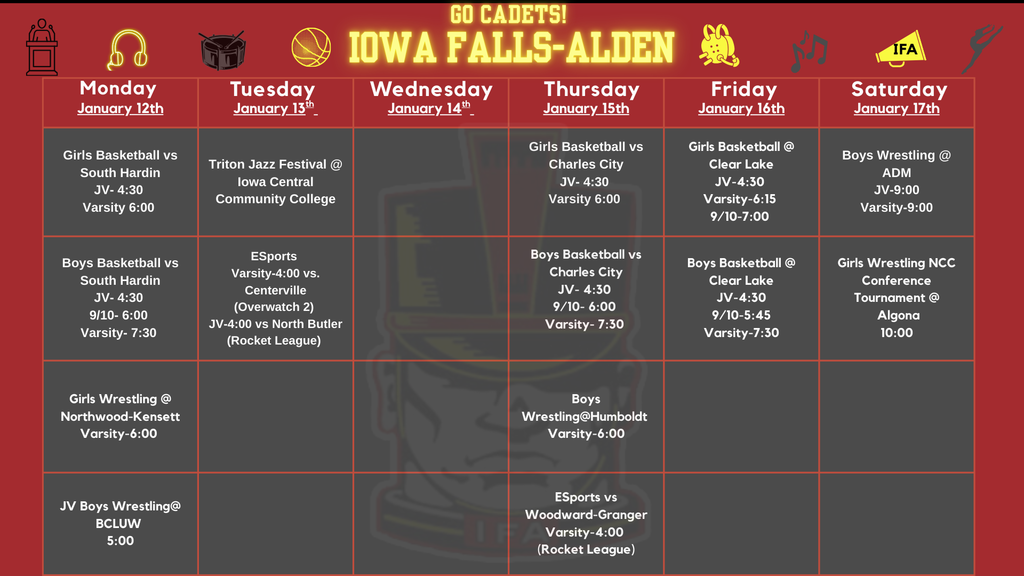 Weekly Activities Calendar