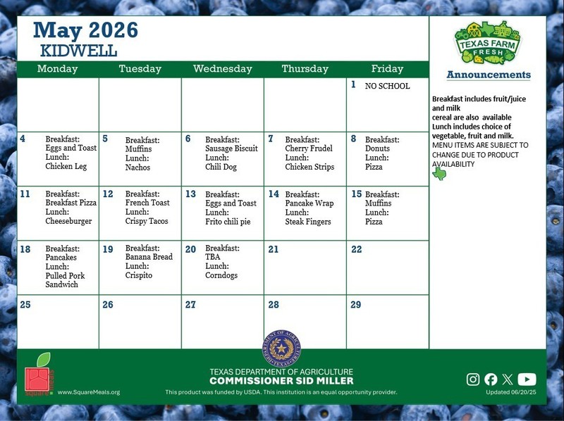 May K Menu