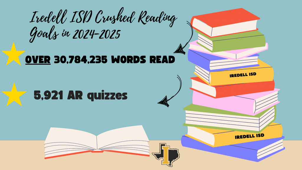 books with Iredell ISD crushed reading goals 