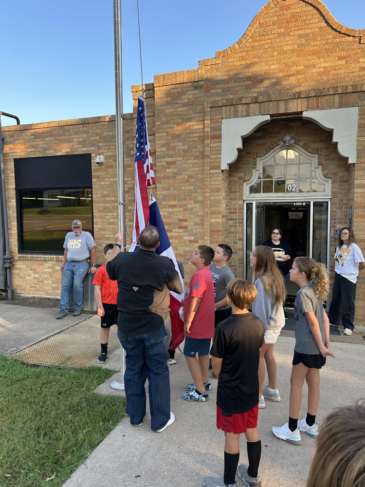 raising flag