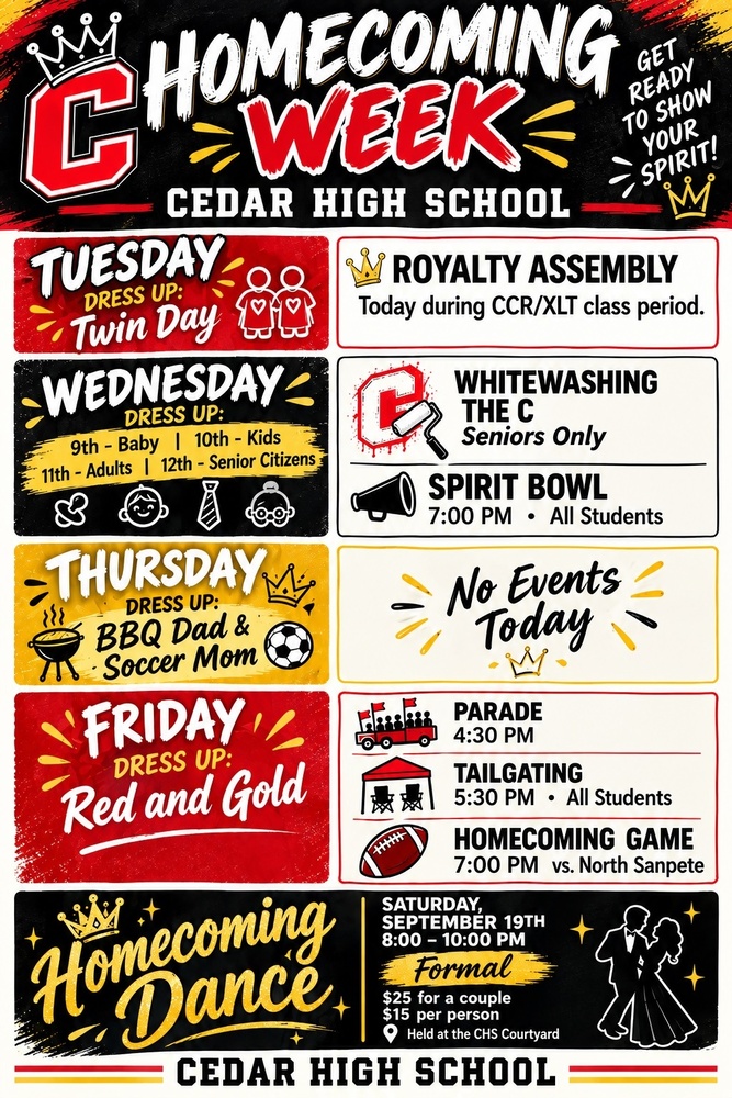 Homecoming Week Schedule