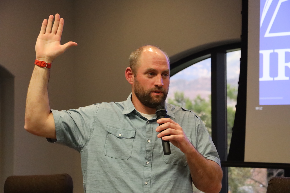 Hellman Haynie takes the oath of office.