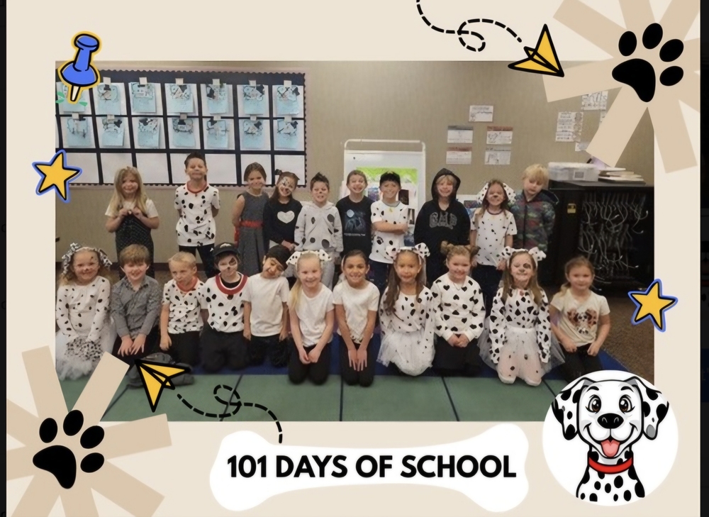 Kindergarteners on 101 Days of school