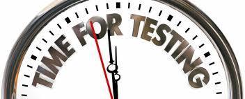 pic that says time for testing