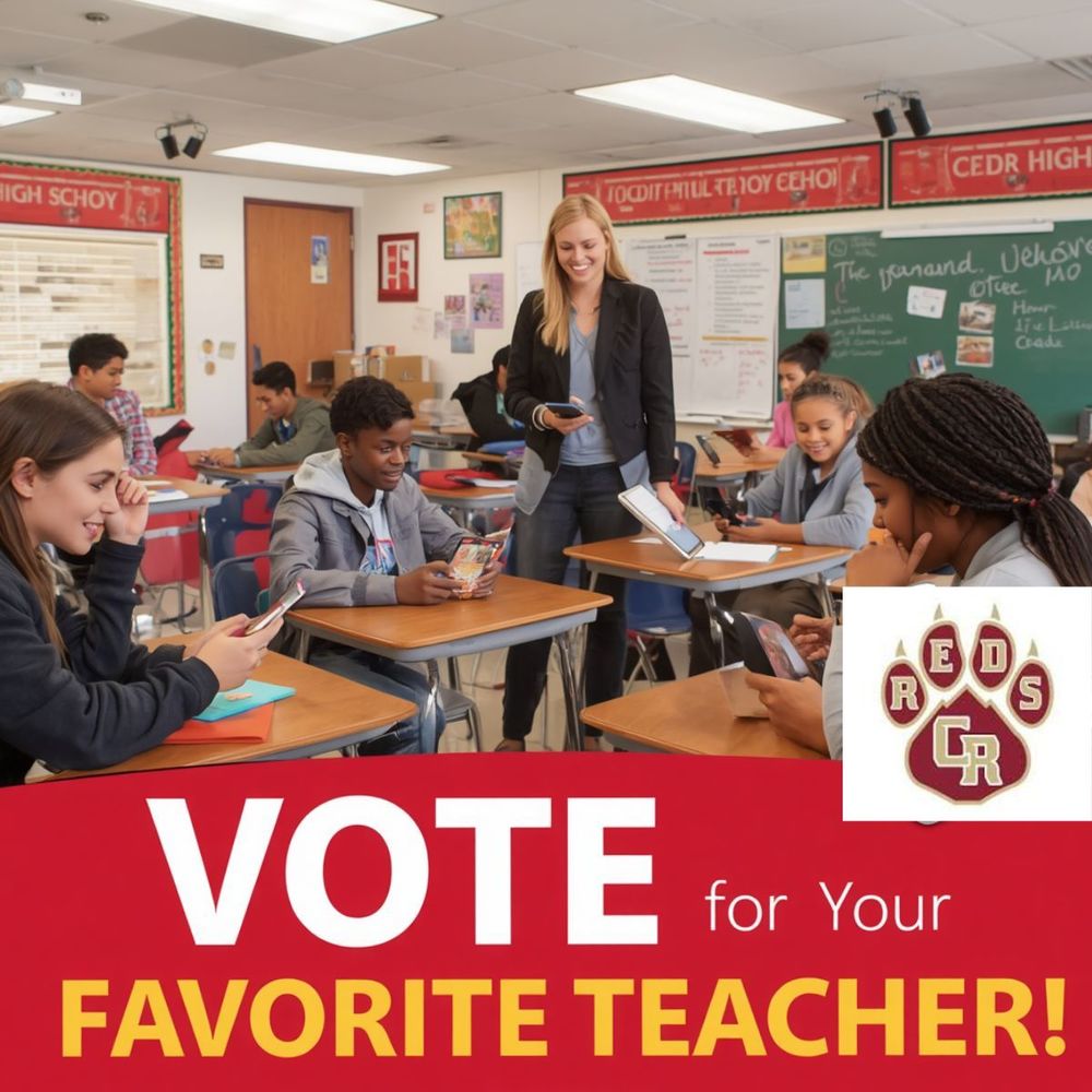 teacher & students voting for on their phones