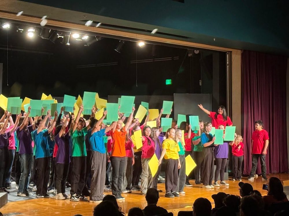 Students in school house rock