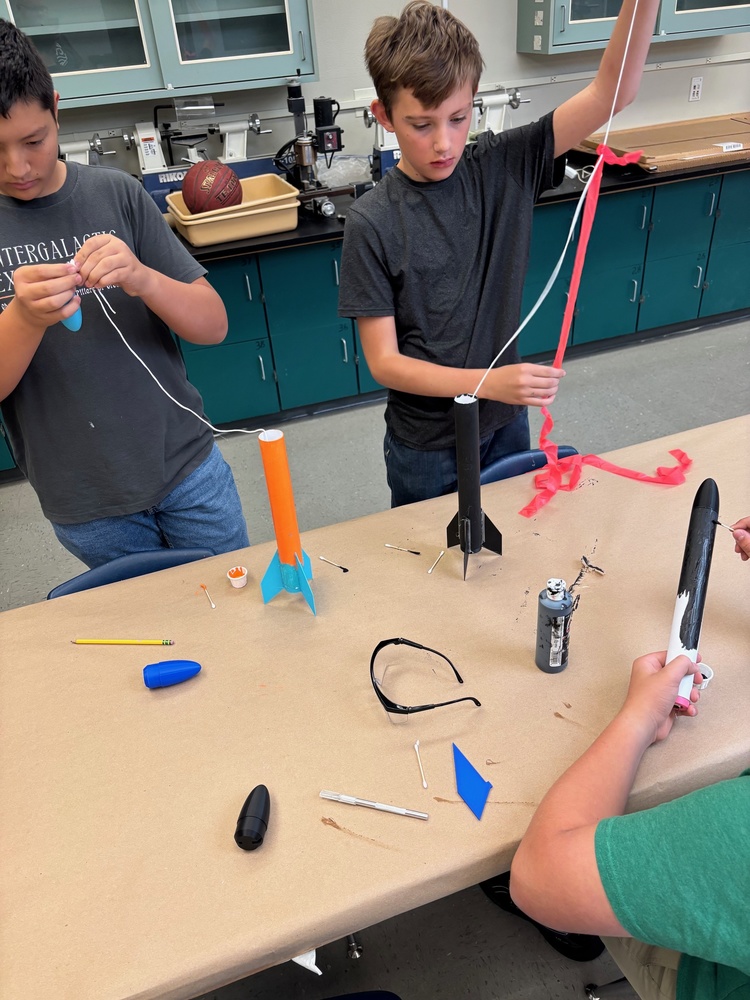 Students Building Model Rockets