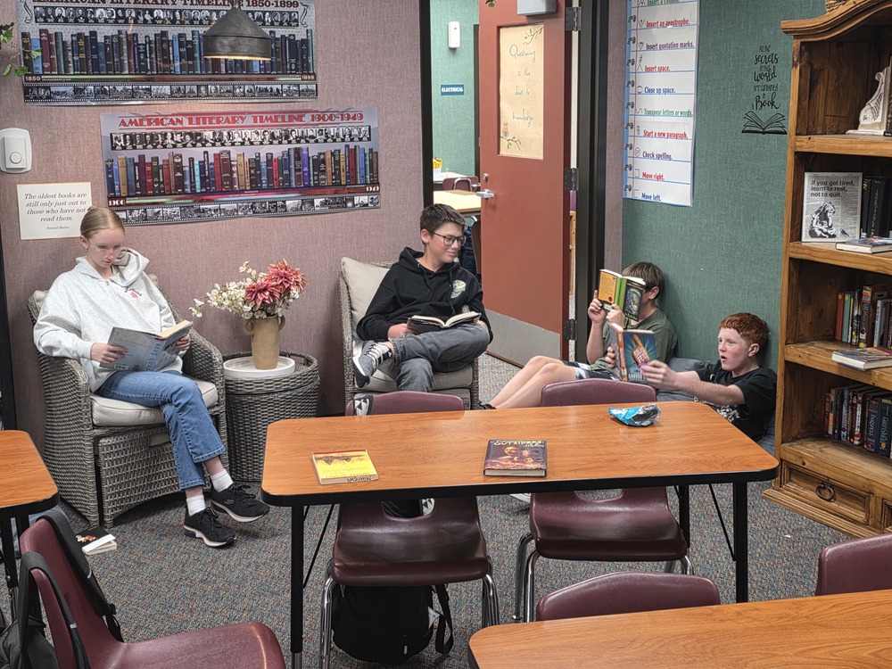 students reading books