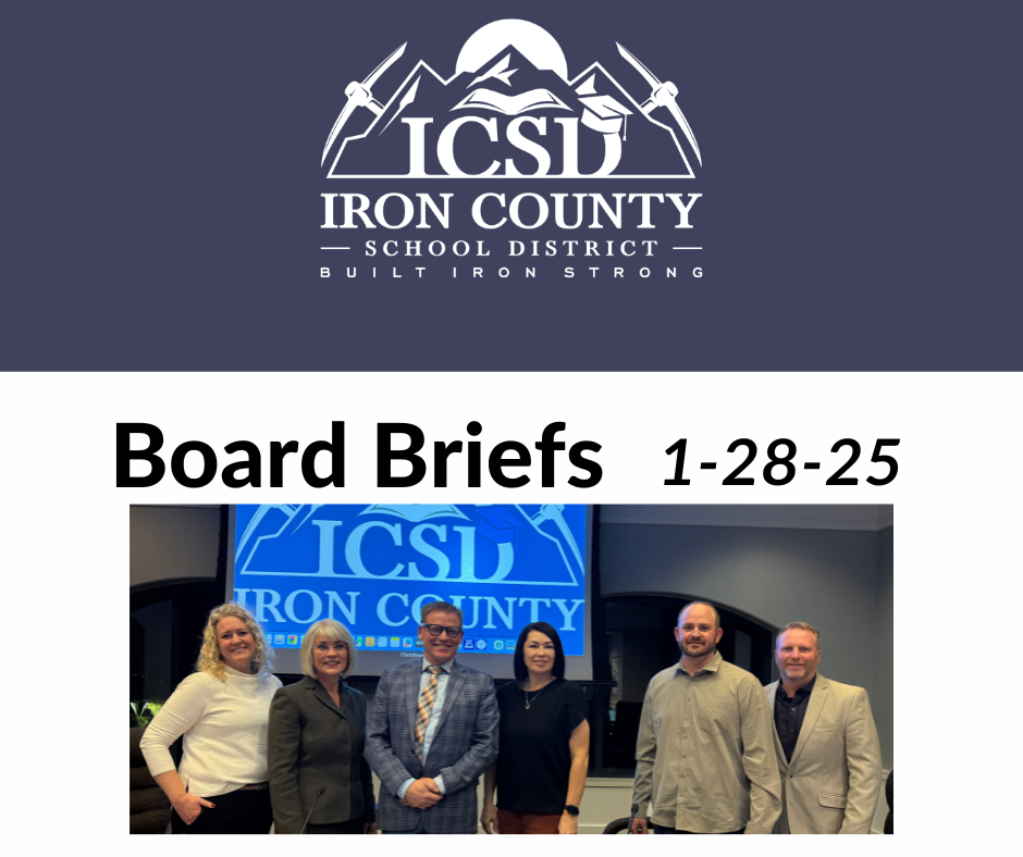 Board Briefs 1-28-25 with picture of smiling board members