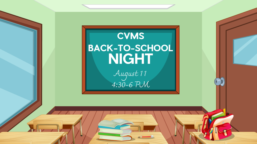 pic of classroom with back to school night words