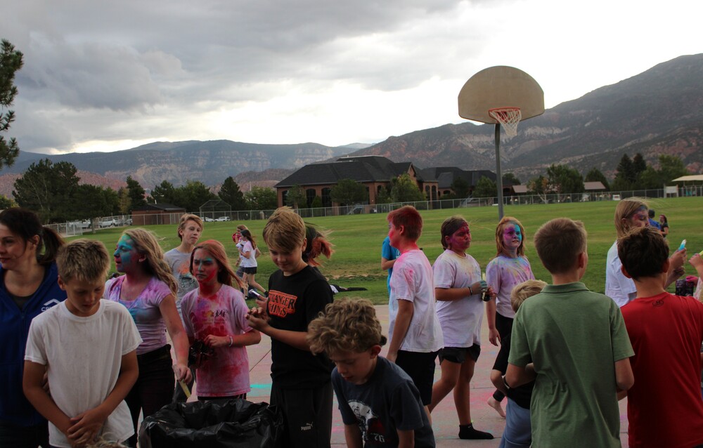 kids with chalk dust