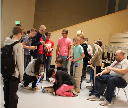 pic of students racing cars