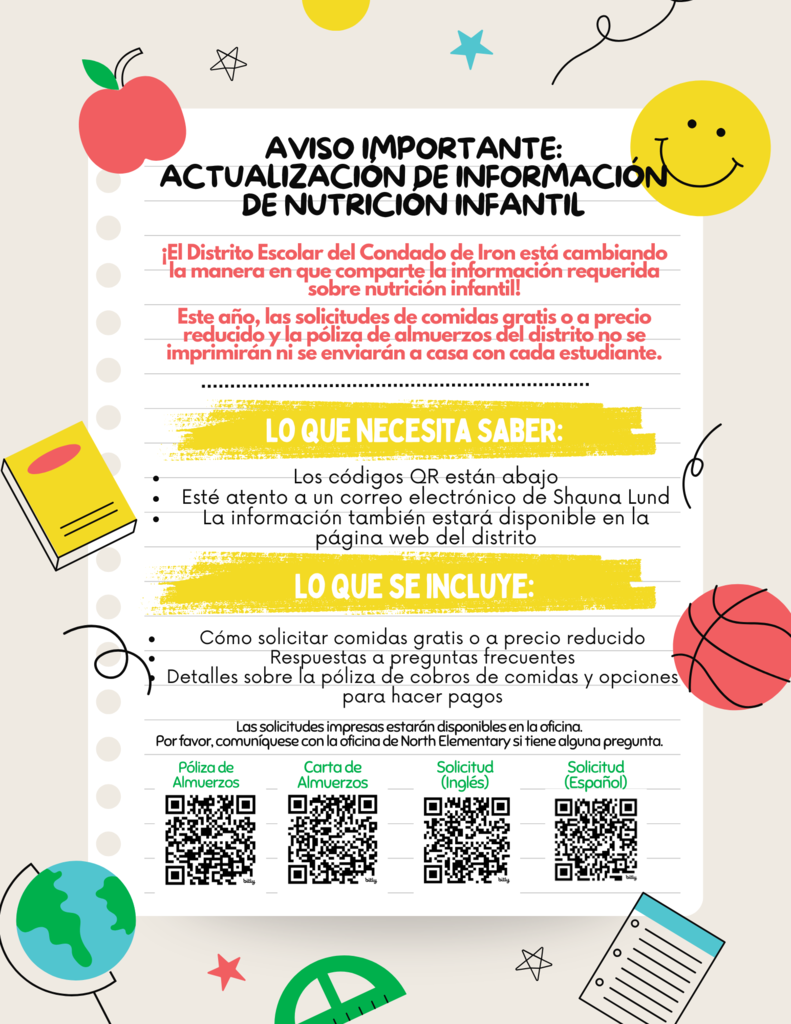 Spanish Lunch Policy flyer