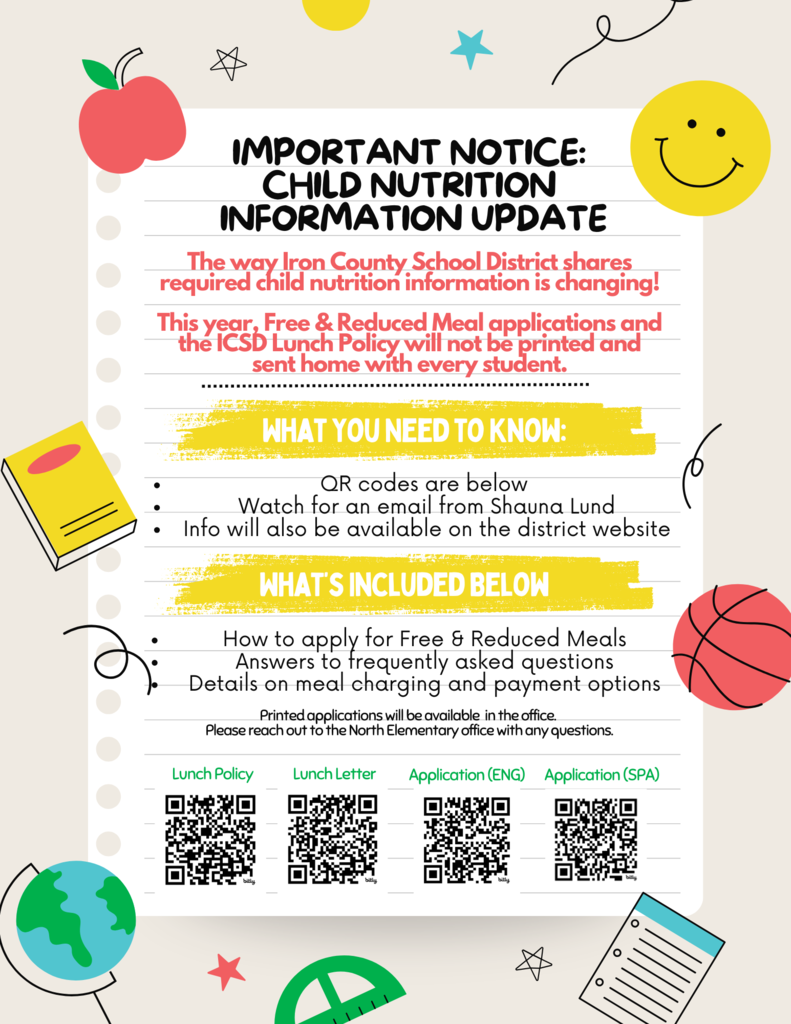 English Lunch Policy poster