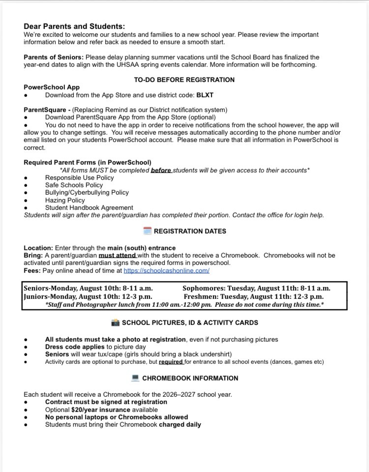back to school letter