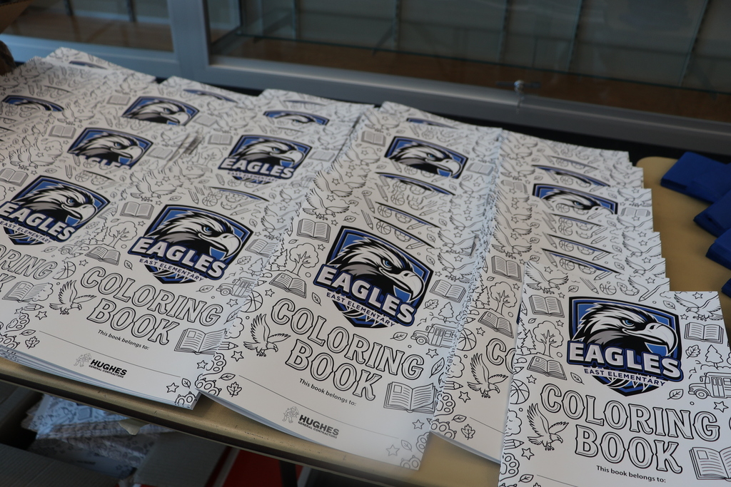 Coloring books await students at East Elementary