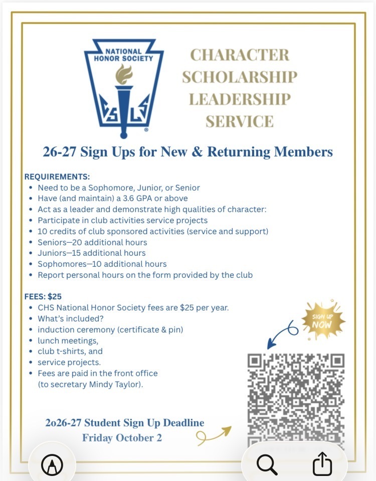 Character Scholarship Leadership Service 26-27 sign ups