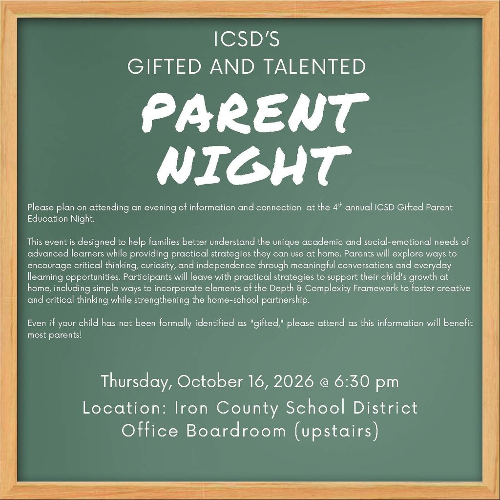 Gifted and Talented flyer. Full text in live feed entry.