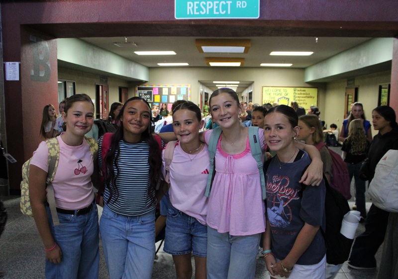 students in the hall