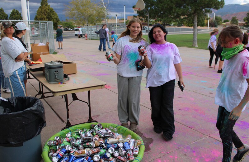 kids with chalk dust