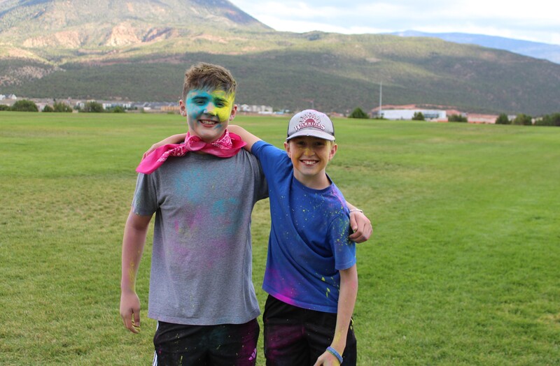 kids with chalk dust