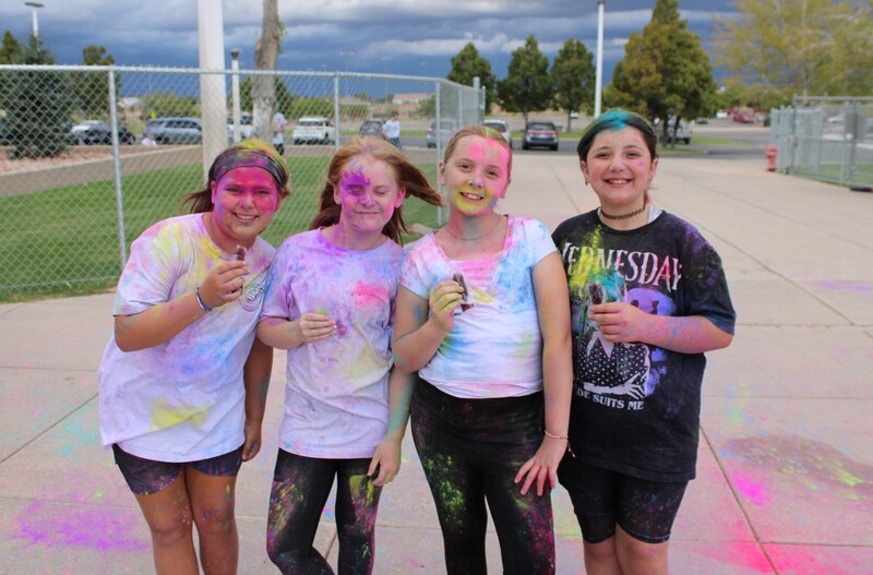 kids with chalk dust