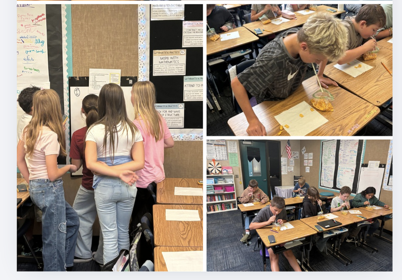 students participating in math games