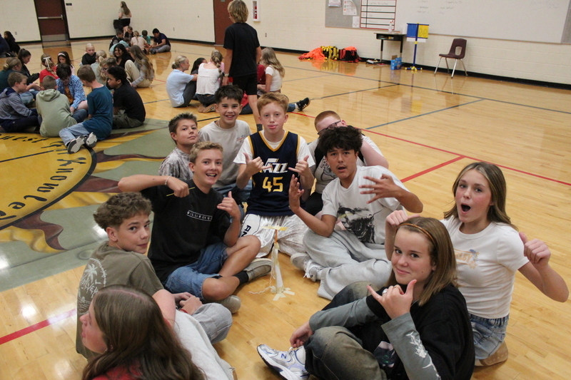 students in the gym