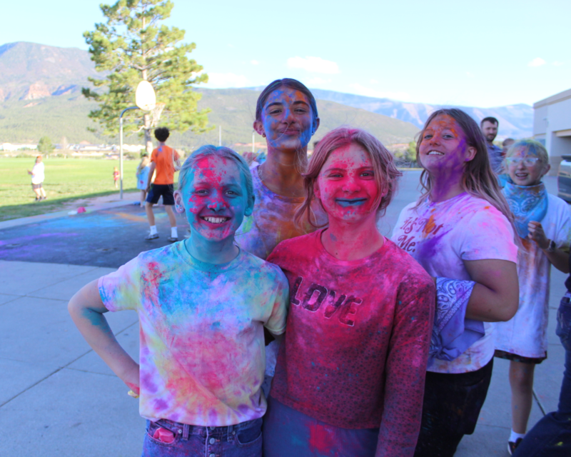 kids with chalk dust