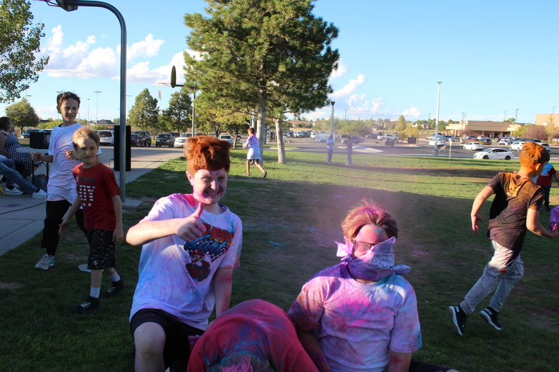 kids with chalk dust