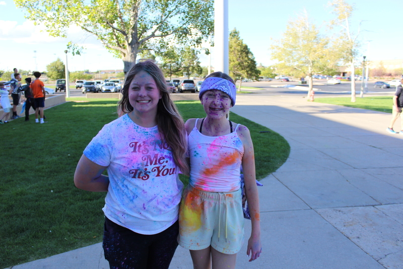 girls with chalk dust